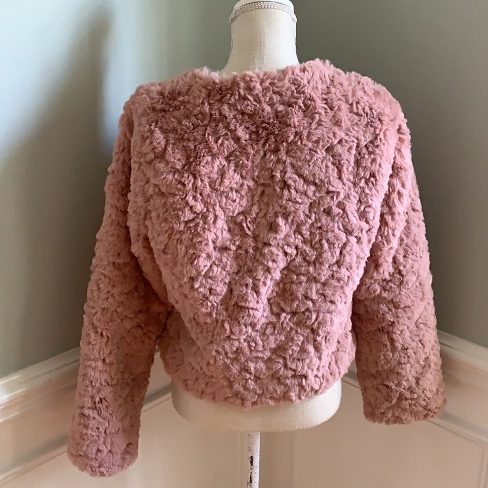 Line + Dot Conrad Mauve Faux Fur Jacket L - Picture 3 of 8